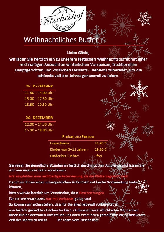 Weihnnachtliche Buffet